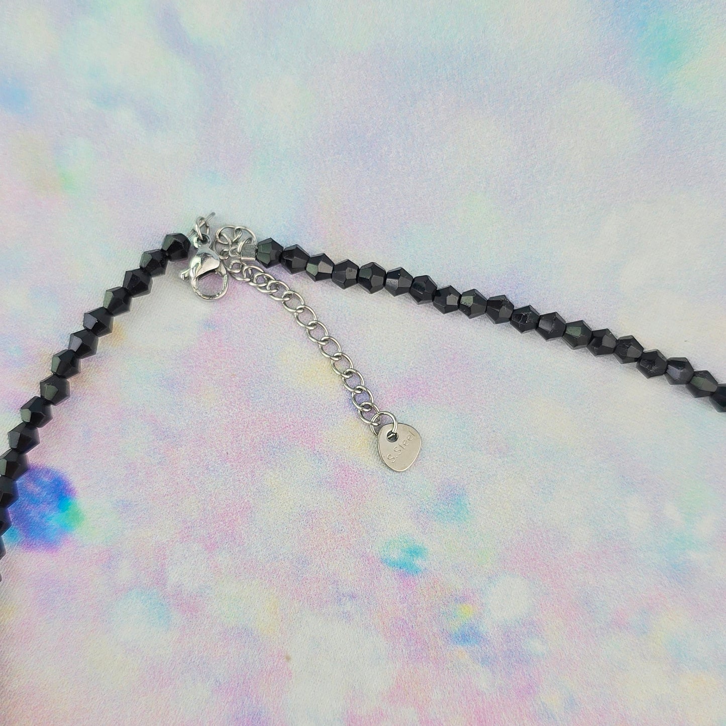 Glow in the Dark Rainbow Eyeball Glass Beaded Charm Necklace