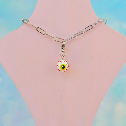 White Eyeball Necklace Charm (Charm Only)