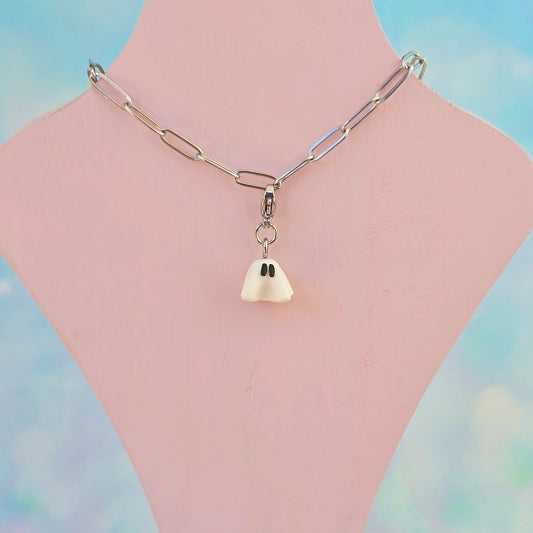 White Ghost Necklace Charm (Charm Only)
