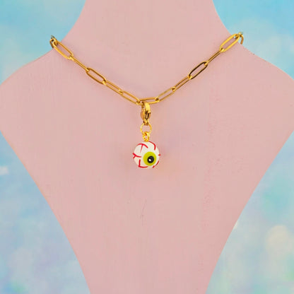 White Eyeball Necklace Charm (Charm Only)