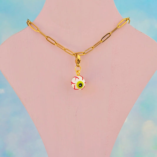 White Eyeball Necklace Charm (Charm Only)