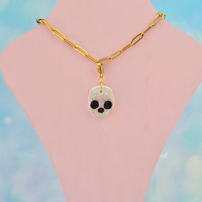 Glitter Skull Necklace Charm (Charm Only)