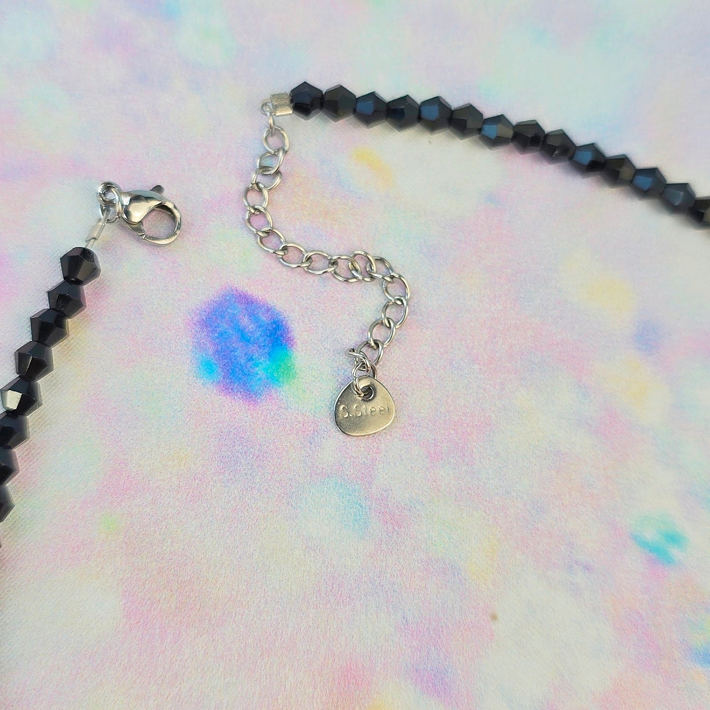 Rainbow Eyeball Glass Beaded Charm Necklace