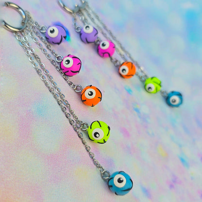 Rainbow Eyeball 5 Drop Dangles