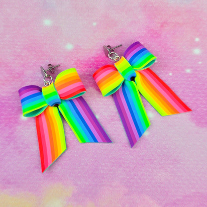 LIMITED EDITION Neon Night's Large Bow Dangles