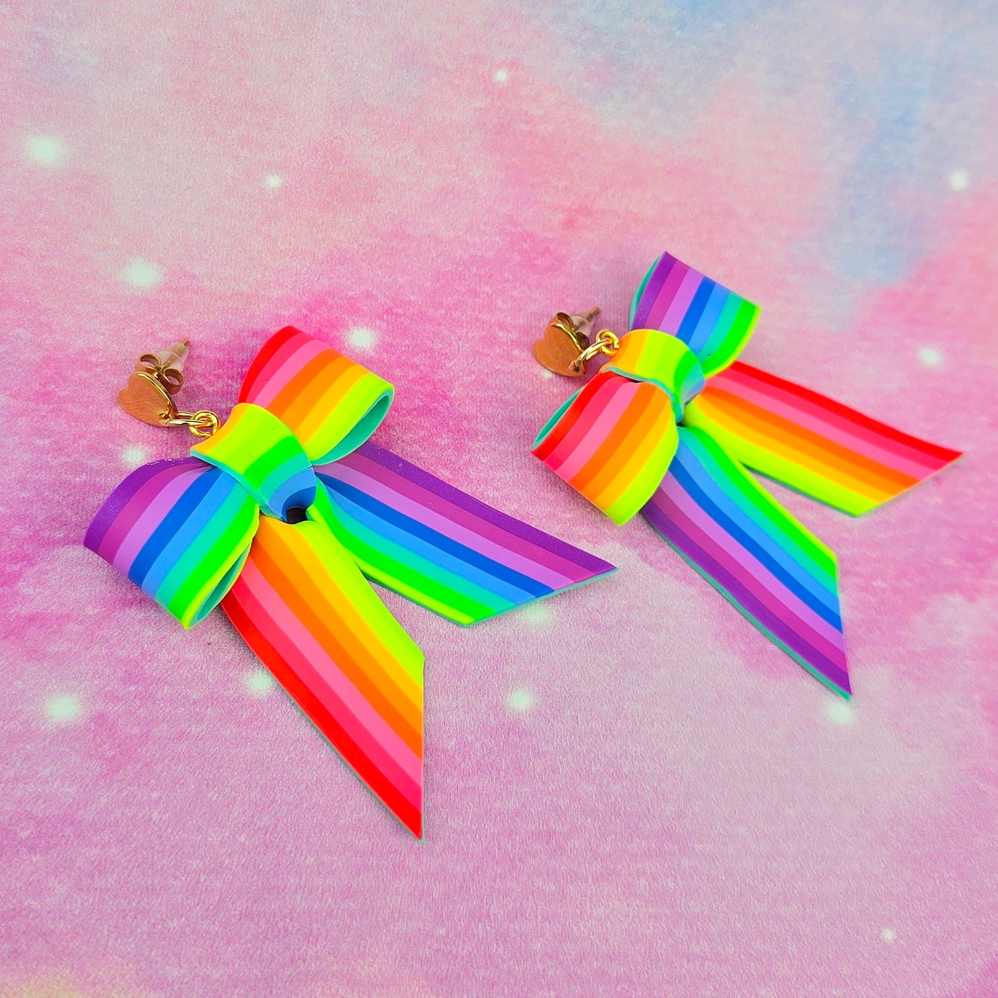 LIMITED EDITION Neon Night's Large Bow Dangles