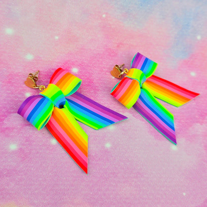 LIMITED EDITION Neon Night's Large Bow Dangles