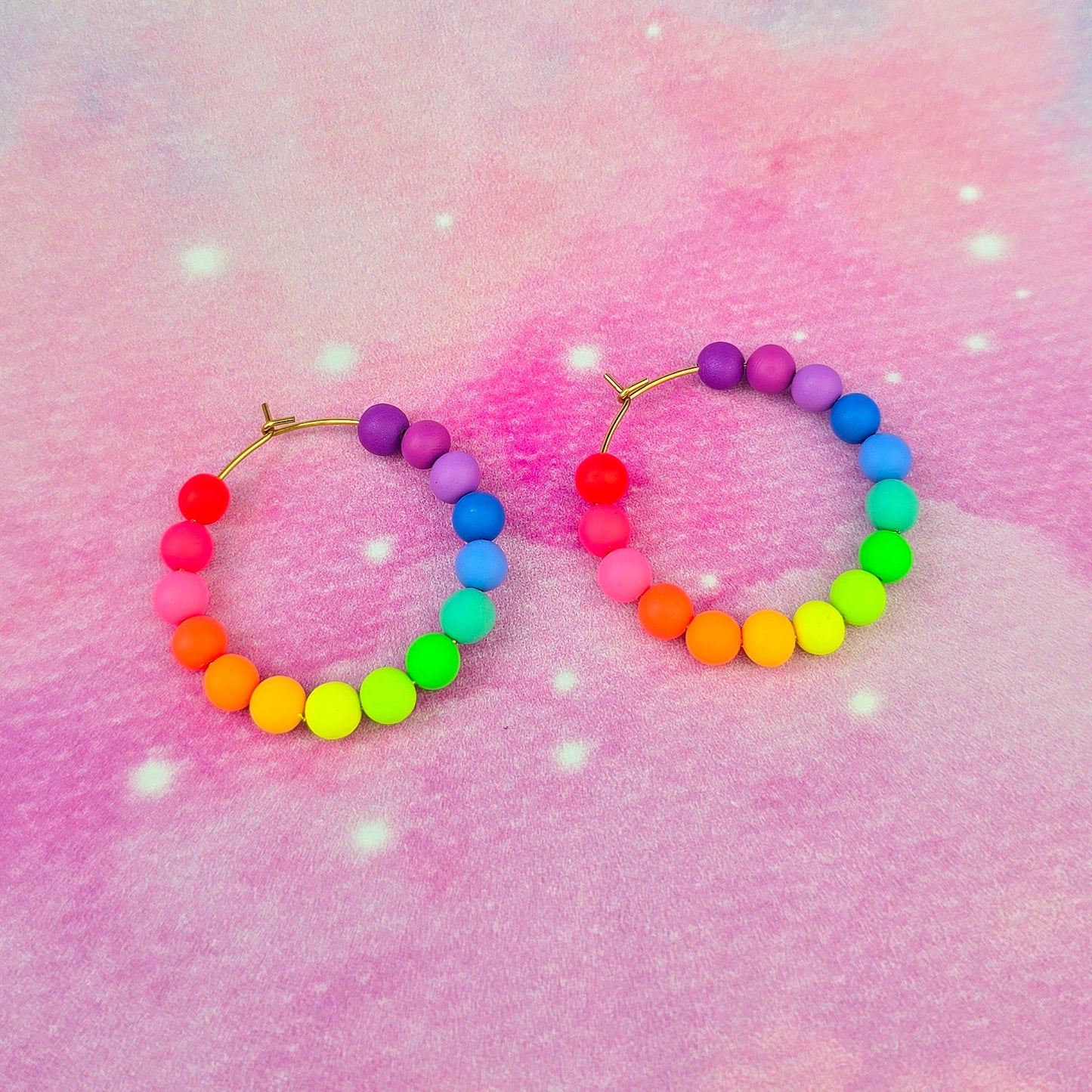 LIMITED EDITION Neon Night's Beaded Hoops
