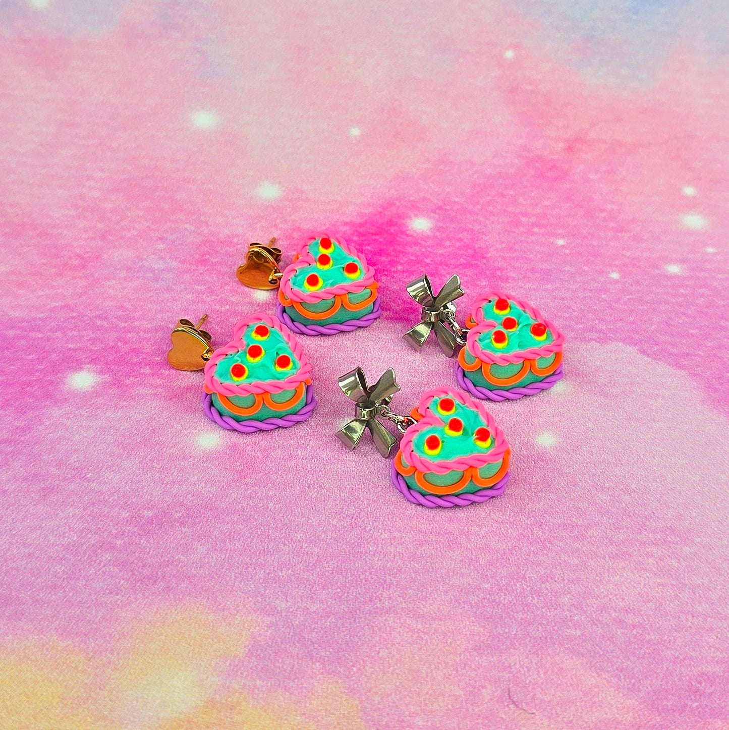 LIMITED EDITION Neon Night's Retro Cake Dangles