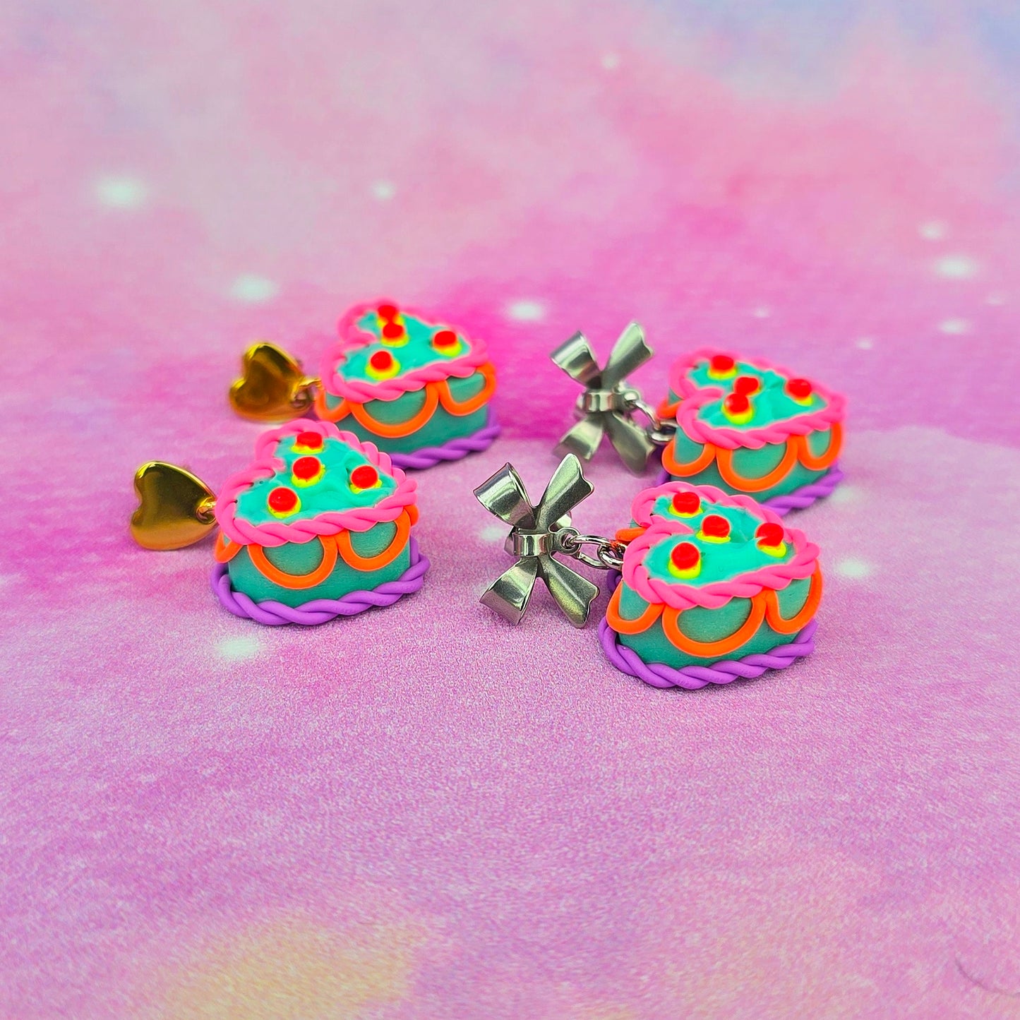 LIMITED EDITION Neon Night's Retro Cake Dangles