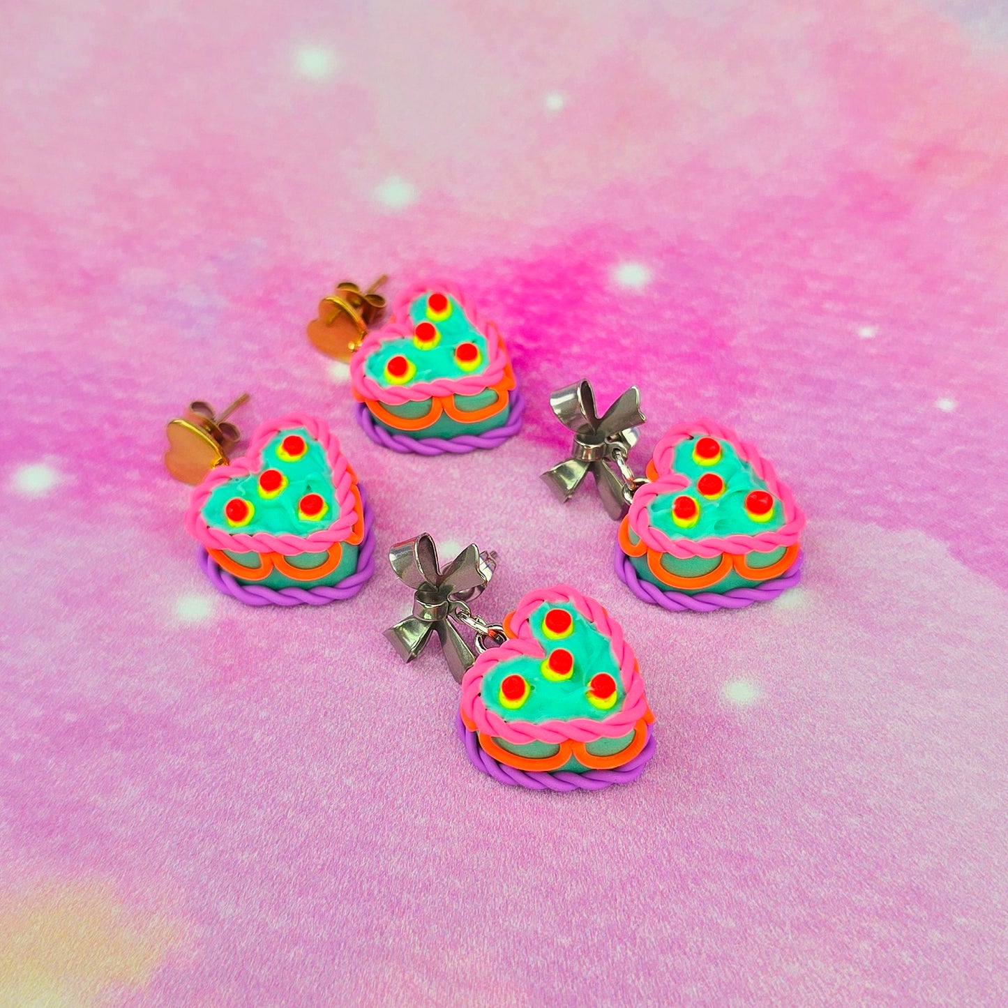 LIMITED EDITION Neon Night's Retro Cake Dangles