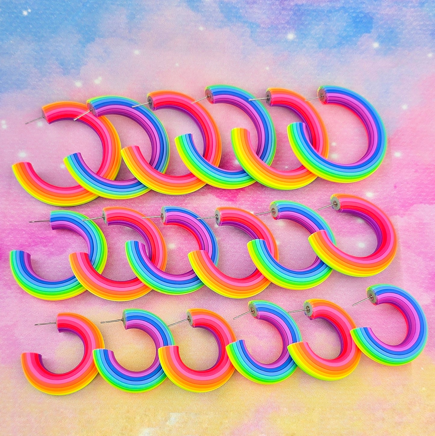 LIMITED EDITION Neon Night's Ombre Hoops
