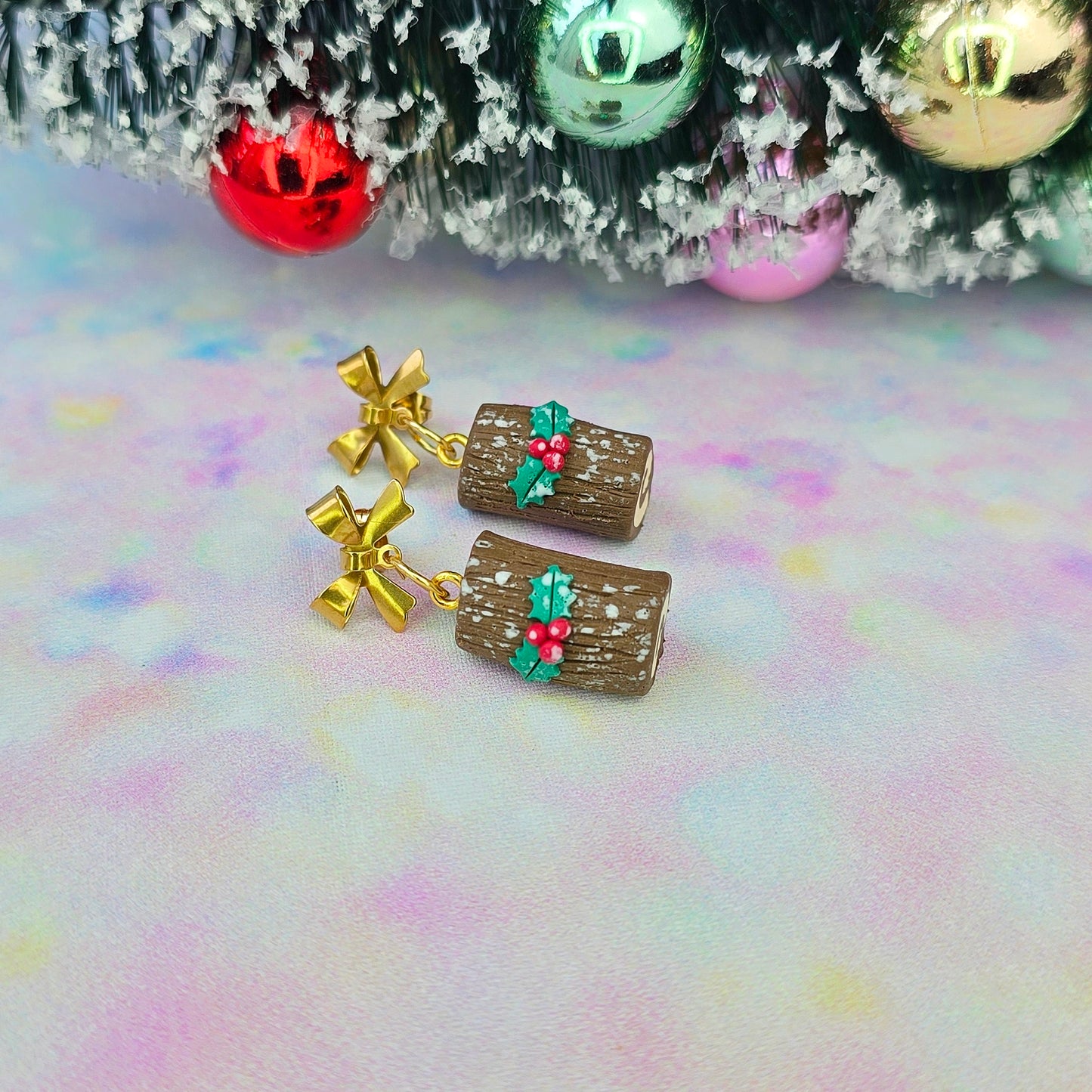 Christmas- Yule Chocolate Log Cake Dangles