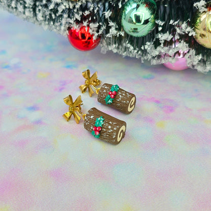 Christmas- Yule Chocolate Log Cake Dangles