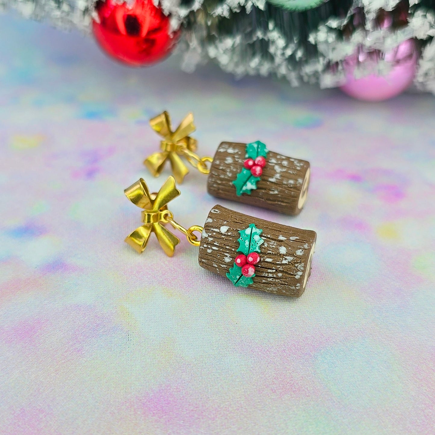 Christmas- Yule Chocolate Log Cake Dangles