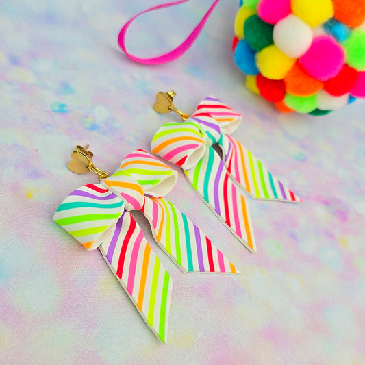 Christmas- Colourful Neon Present Large Bows