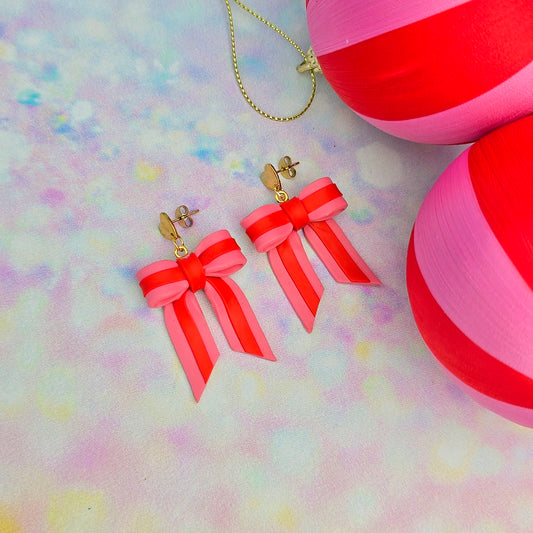 Christmas- Pink and Red Present Mini Bows