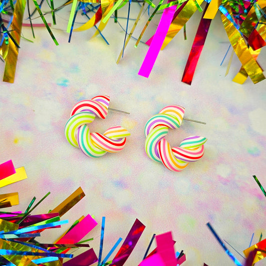 Christmas- Colourful Neon Candy Cane Mini Flumps