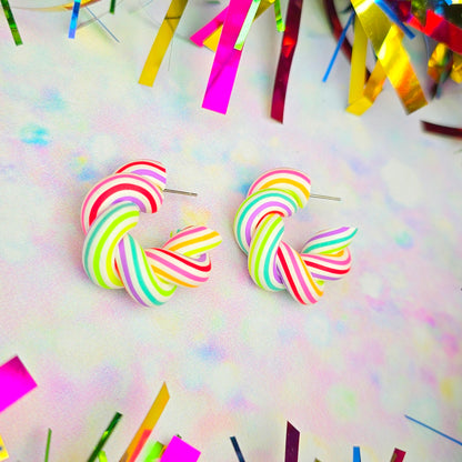 Christmas- Colourful Neon Candy Cane Mini Flumps