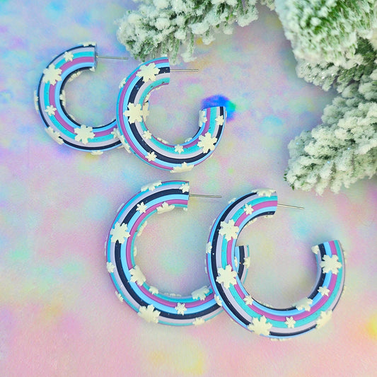 LIMITED EDITION Christmas- Snowflake Hoops