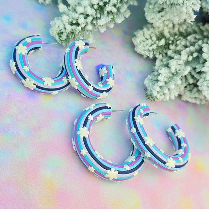 LIMITED EDITION Christmas- Snowflake Hoops