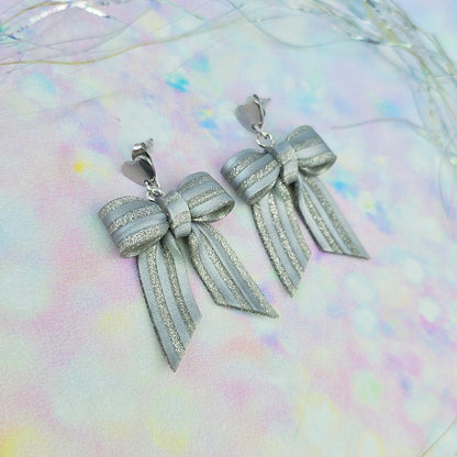 LIMITED EDITION Silver Stripe Mini Bows