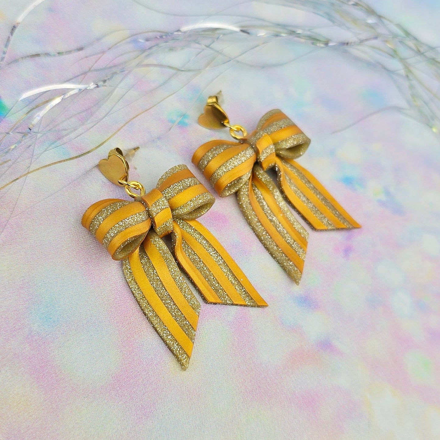 LIMITED EDITION Gold Stripe Mini Bows