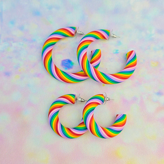 LIMITED EDITION Colourful Twisted Hoops (All Sizes)