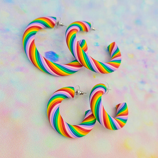 LIMITED EDITION Colourful Twisted Hoops (All Sizes)