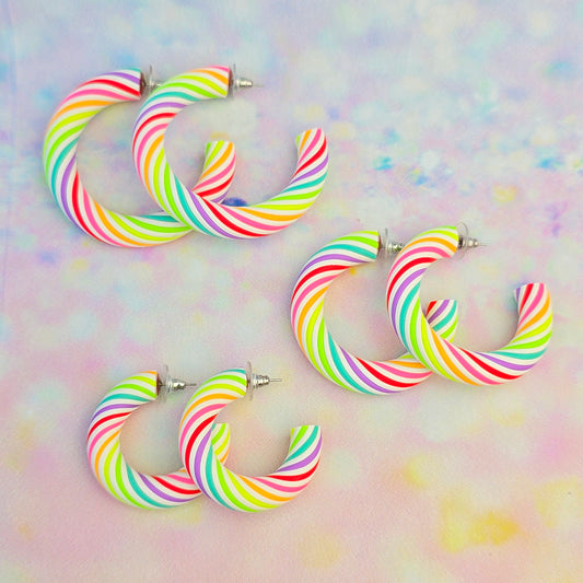 LIMITED EDITION Colourful Neon Twisted Hoops (All Sizes)