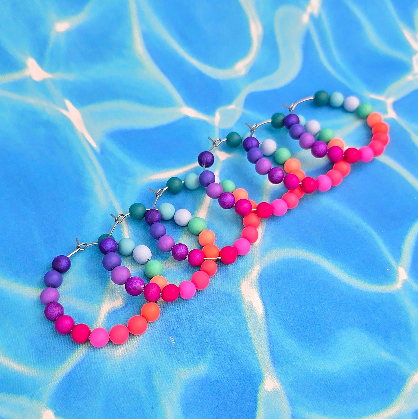 Mermaid Magic Beaded Hoops