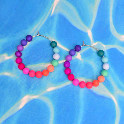 Mermaid Magic Beaded Hoops