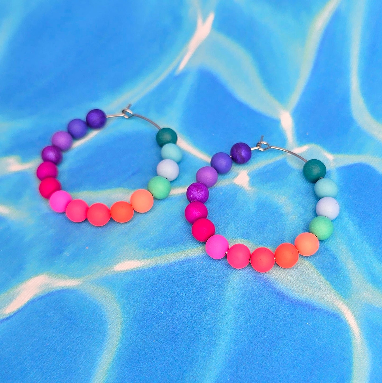 Mermaid Magic Beaded Hoops
