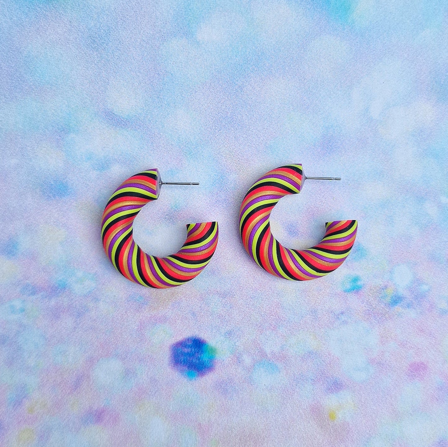 Neon 80's Twisted Hoops (All Sizes)