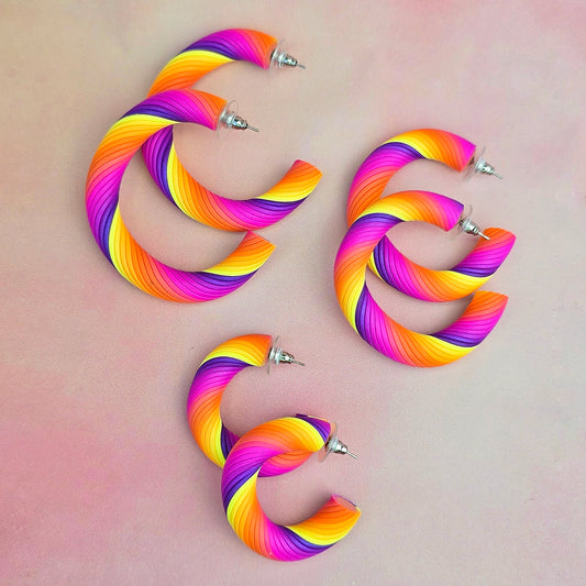 Sunset Twisted Hoops