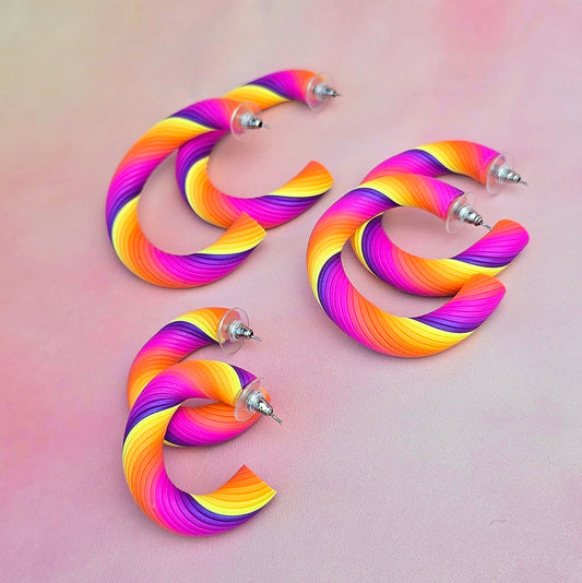 Sunset Twisted Hoops
