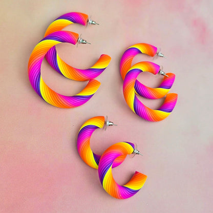 Sunset Twisted Hoops