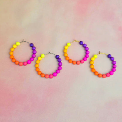 Sunset Beaded Hoops