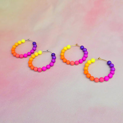 Sunset Beaded Hoops