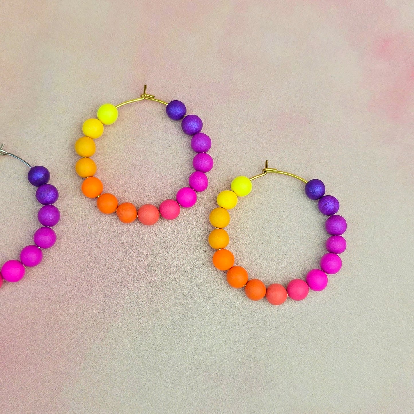 Sunset Beaded Hoops