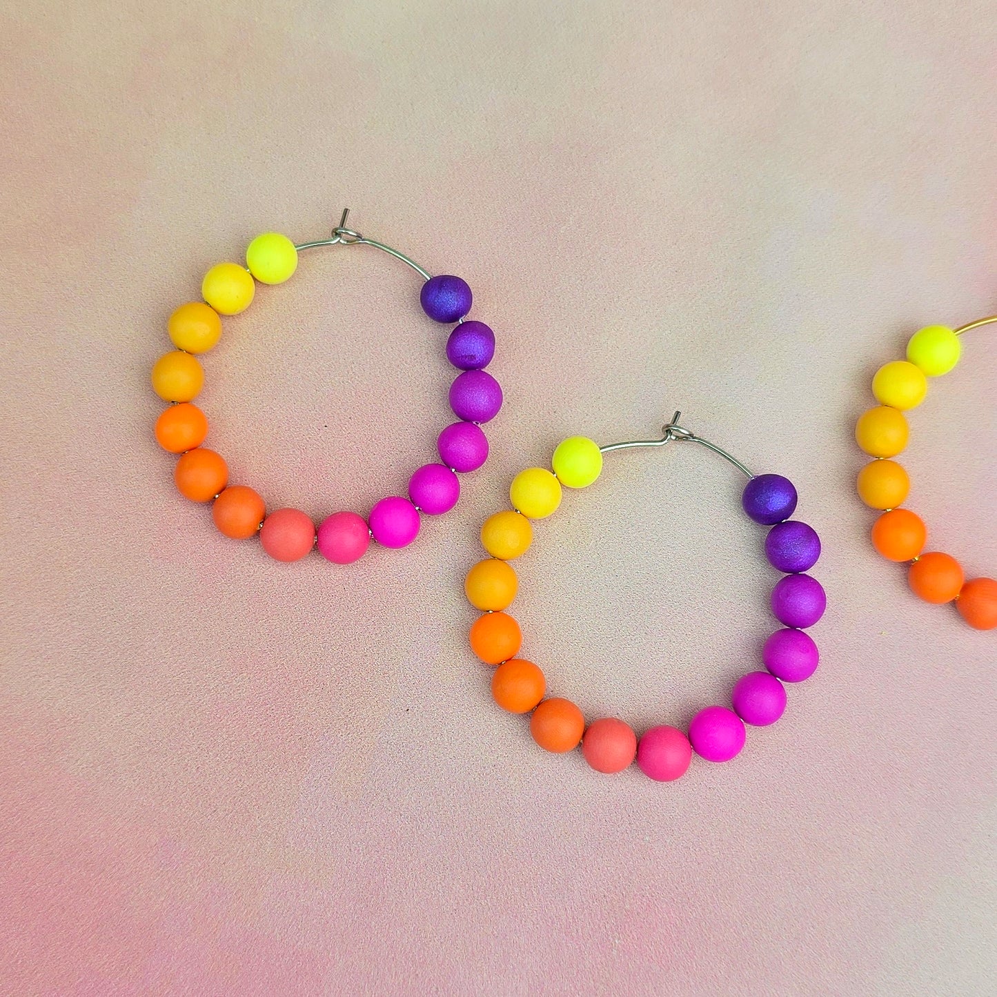 Sunset Beaded Hoops