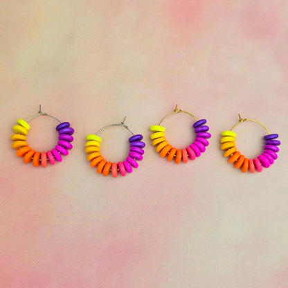 Sunset Mini Beaded Hoops