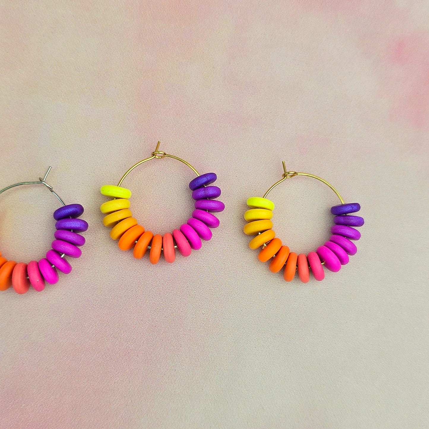 Sunset Mini Beaded Hoops