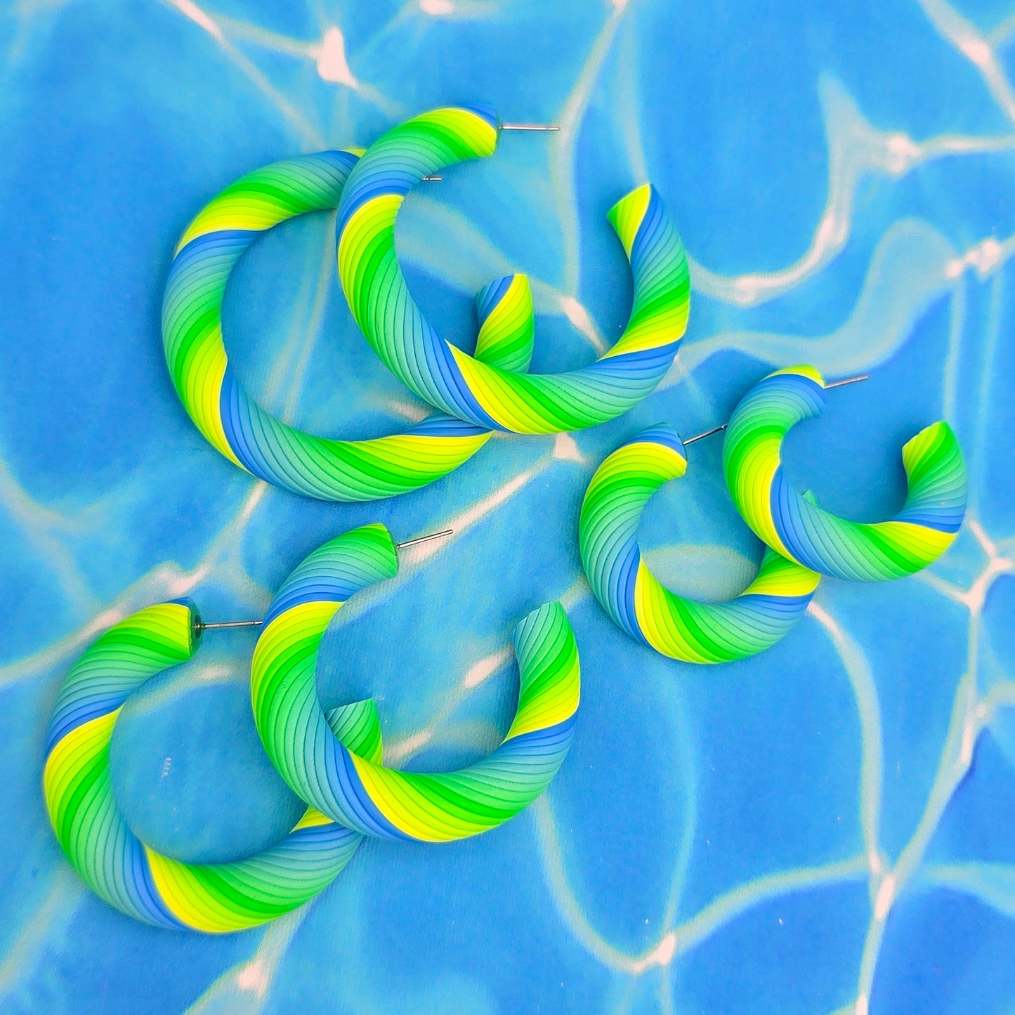 Blue Lagoon Twisted Hoops