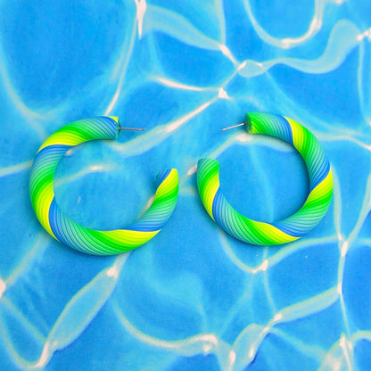 Blue Lagoon Twisted Hoops