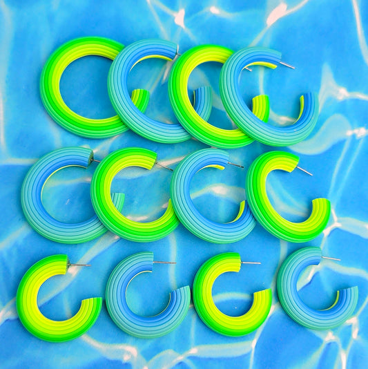 Blue Lagoon Ombre Hoops