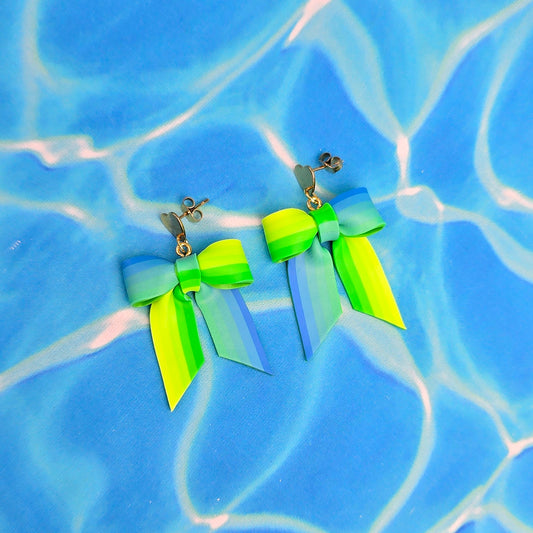 Blue Lagoon Mini Bow Dangles