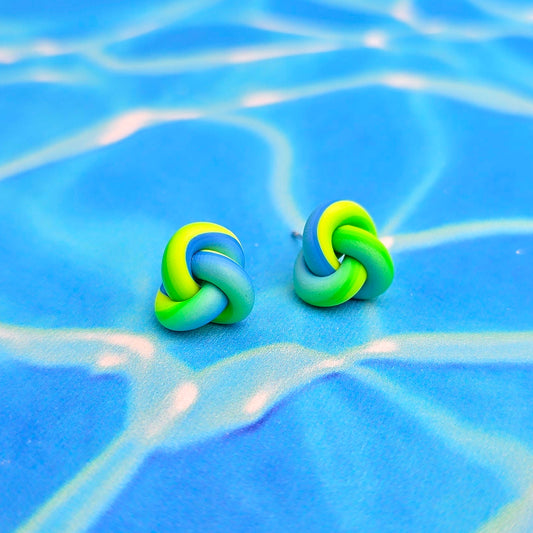 Blue Lagoon Mini Knot Studs