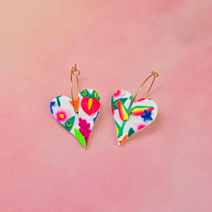 Hawaiian Sunrise Heart Dangles