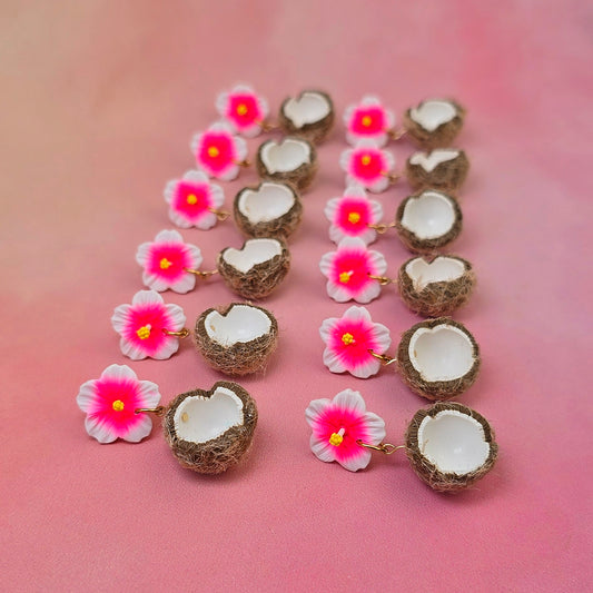 Coconut and Hibiscus Dangles